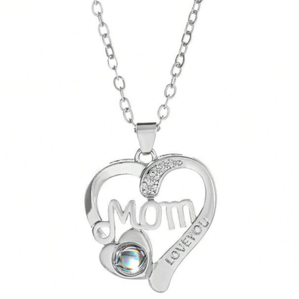 Mom silver necklace